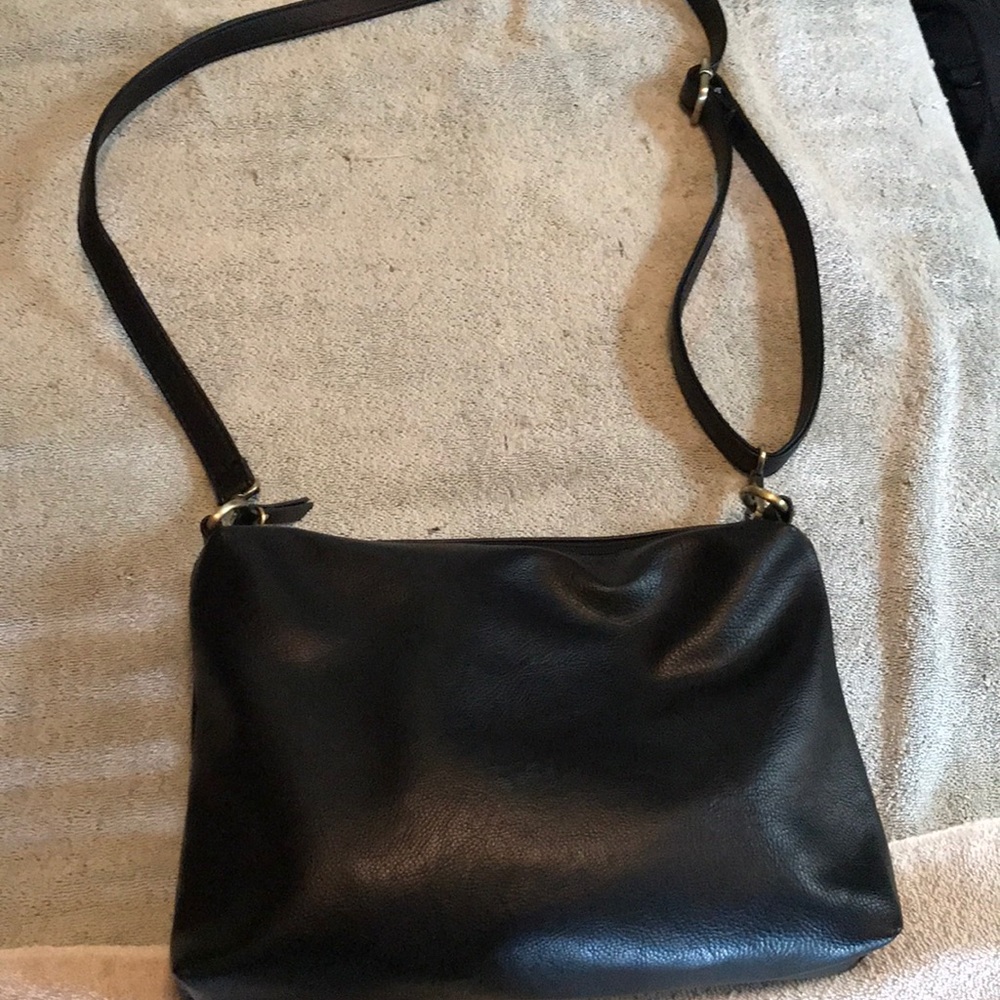 Leather bag, black.